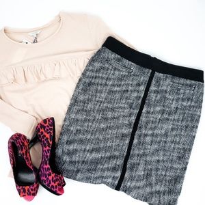 Talbots Pencil Skirt Black White 6P Career